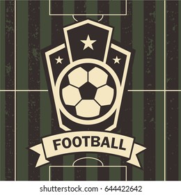 vector illustration of football emblem football field and beautiful icons and logos with the ball to use in the plot