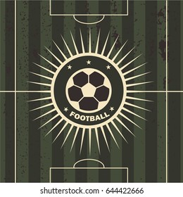 vector illustration of football emblem football field and beautiful icons and logos with the ball to use in the plot