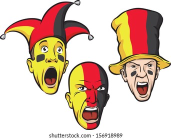 Vector illustration of football fans from Germany. Easy-edit layered vector EPS10 file scalable to any size without quality loss. High resolution raster JPG file is included. 