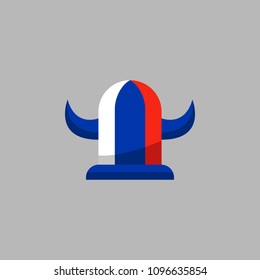 Vector illustration of football fans from Russia hat fant attribute. Easy-edit layered vector EPS10 file scalable to any size without loss of quality. High resolution raster JPG file is included.