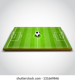 vector illustration of football field with ball. soccer