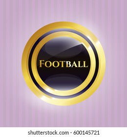 Vector illustration of Football gold shiny badge
