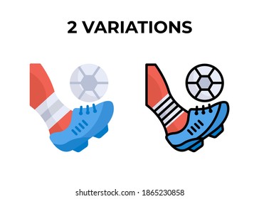 Vector illustration football icon or logo black color two version with flat and lineal color design style