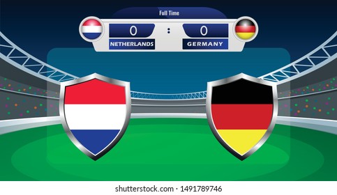 Vector Illustration Football Match Results Between Stock Vector ...