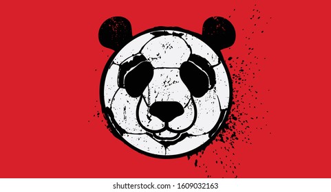 Vector illustration of a Football Panda