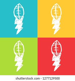 Vector Illustration of Football with Pattern Red, Yellow, Blue and Green Background. Graphic Design for Logo and T-shirt. 