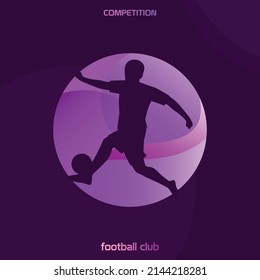 vector illustration of football player in 2022 world cup match with silhouette concept