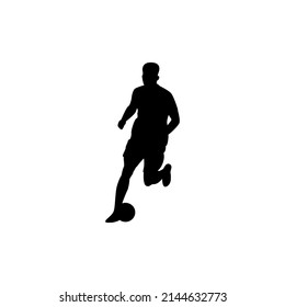 Vector illustration of a football player for an icon, symbol or logo. football player silhouette