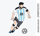 Vector Illustration of Football Player Lionel Messi.