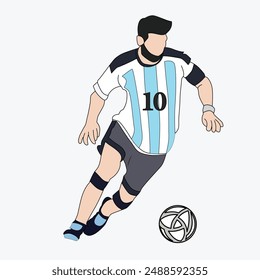 Vector Illustration of Football Player Lionel Messi.