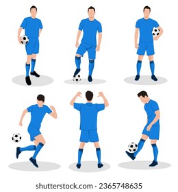 Vector illustration of football player minilamist flat icon isolated on white background