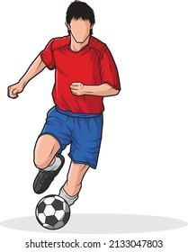 vector illustration of a football player on a white background