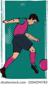 vector illustration of the football player silhouette