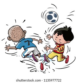 Vector illustration, football players, cartoon concept, white background.