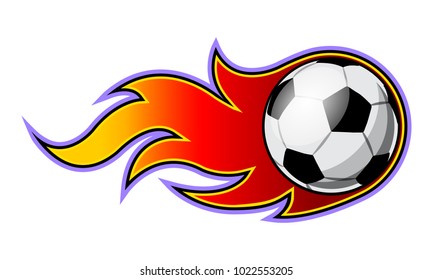 Vector illustration of football soccer ball with simple flame shape. Ideal for sticker, decal, sport logo and any kind of decoration.