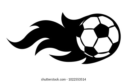Vector illustration of football soccer ball with simple flame shape. Ideal for sticker, decal, sport logo and any kind of decoration.