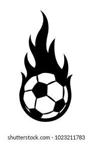 Vector illustration of football soccer ball with simple flame shape. Ideal for sticker, decal, sport logo and any kind of decoration.