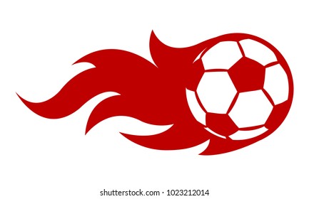 Vector illustration of football soccer ball with simple flame shape. Ideal for sticker, decal, sport logo and any kind of decoration.