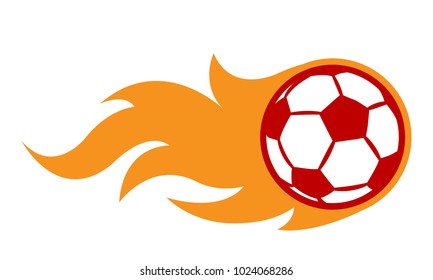 Vector illustration of football soccer ball with simple flame shape. Ideal for sticker, decal, sport logo and any kind of decoration.
