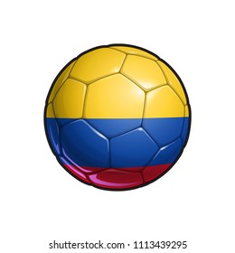 Vector Illustration of a Football – Soccer ball with the Colombian Flag Colors. All elements neatly on well defined Layers