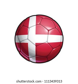 Vector Illustration of a Football – Soccer ball with the Danish Flag Colors. All elements neatly on well defined Layers