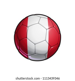 Vector Illustration of a Football – Soccer ball with the Peruvian Flag Colors. All elements neatly on well defined Layers