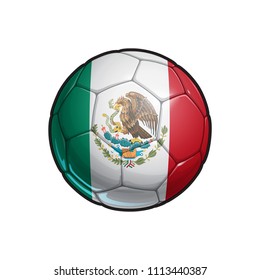 Vector Illustration of a Football – Soccer ball with the Mexican Flag Colors. All elements neatly on well defined Layers