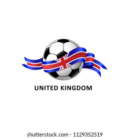 Vector Illustration of a Football – Soccer ball with the United Kingdom flag