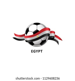 Vector Illustration of a Football – Soccer ball with the Egypt flag