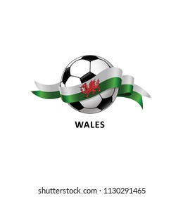 Vector Illustration of a Football – Soccer ball with the Wales flag