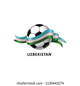 Vector Illustration of a Football – Soccer ball with the Uzbekistan flag
