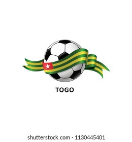 Vector Illustration of a Football – Soccer ball with the Togo flag