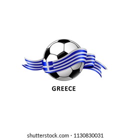 Vector Illustration of a Football – Soccer ball with the Greece flag