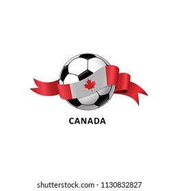 Vector Illustration of a Football – Soccer ball with the Canada flag