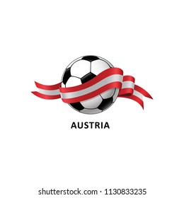 Vector Illustration of a Football – Soccer ball with the Austria flag