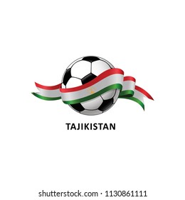 Vector Illustration of a Football – Soccer ball with the Tajikistan flag