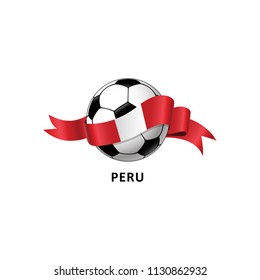 Vector Illustration of a Football – Soccer ball with the Peru flag