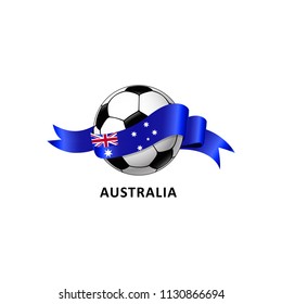 Vector Illustration of a Football – Soccer ball with the Australia flag