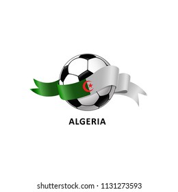 Vector Illustration of a Football – Soccer ball with the Algeria flag