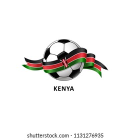 Vector Illustration of a Football – Soccer ball with the Kenya flag