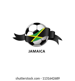 Vector Illustration of a Football – Soccer ball with the Jamaica flag