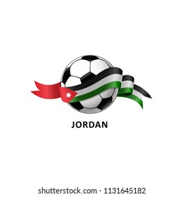 Vector Illustration of a Football – Soccer ball with the Jordan flag