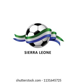 Vector Illustration of a Football – Soccer ball with the Sierra leone flag