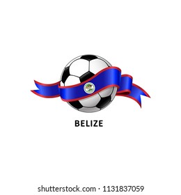 Vector Illustration of a Football – Soccer ball with the Belize flag