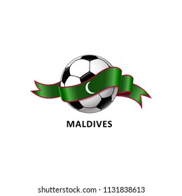 Vector Illustration of a Football – Soccer ball with the Maldives flag