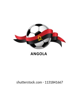 Vector Illustration of a Football – Soccer ball with the Angola flag