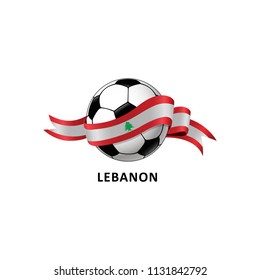 Vector Illustration of a Football – Soccer ball with the lebanon flag 