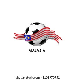 Vector Illustration of a Football – Soccer ball with the malasia flag