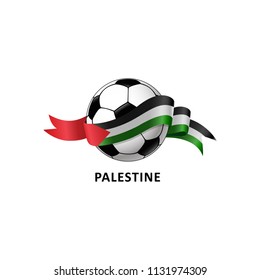 Vector Illustration of a Football – Soccer ball with the Palestine flag