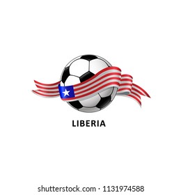 Vector Illustration of a Football – Soccer ball with the liberia flag